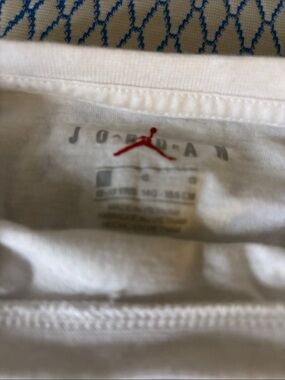 Jordan White Tee with Red Jumpman Neck Logo